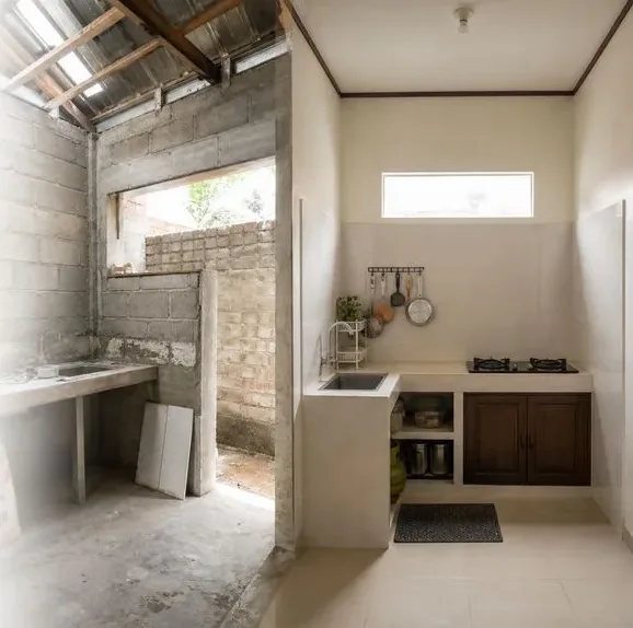 Dapur rumah subsidi setelah ditutup dan dirapikan